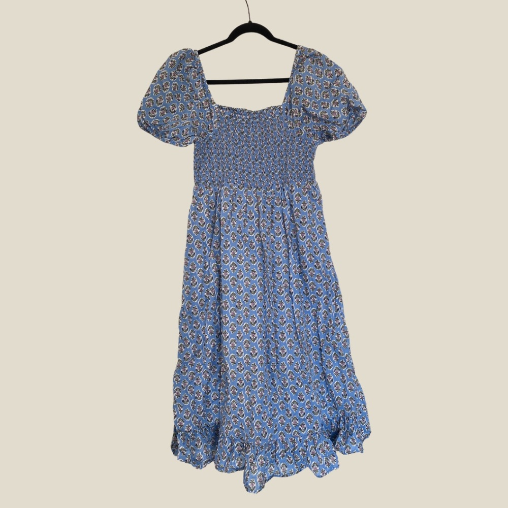 Pretty Patterned Puff-Sleeve Dress